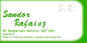 sandor rafaisz business card